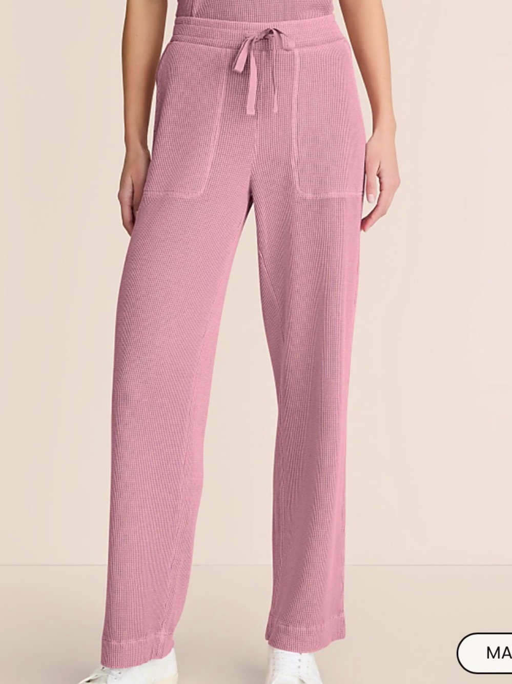 NWT! Lou & Grey Waffle Knit Wide-Leg Lounge Pants - Dusty Rose Sz. M